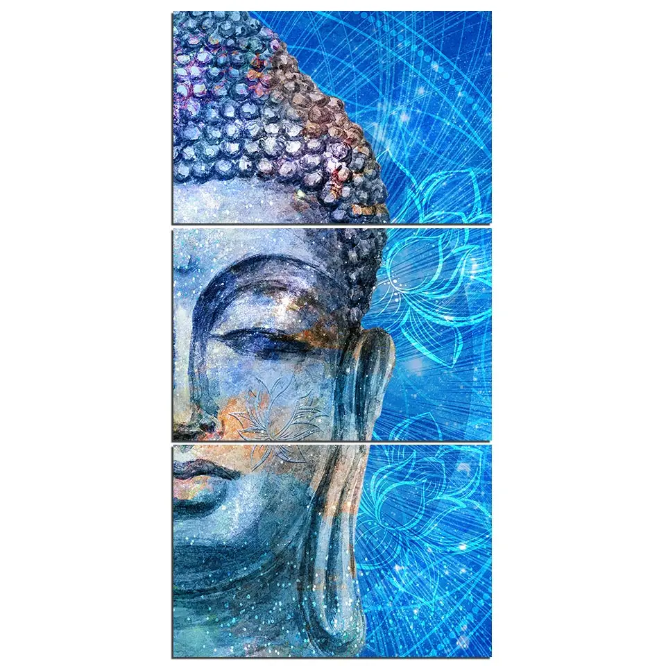 HD printed 3 Piece Head of Lord Buddha with Lotus Canvas Blue Watercolor Buddha Canvas Prints Wall Pictures for Living Room
HD printed 3 Piece Head of Lord Buddha with Lotus Canvas Blue Watercolor Buddha Canvas Prints Wall Pictures for Living Room