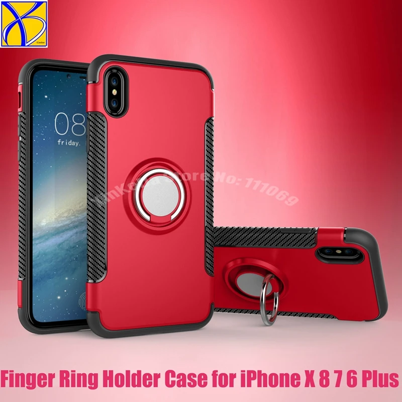 100pcs Armor Silicone Case For iPhone X 8 Plus Magnetic Finger Ring Holder Stand Back Cover Car bracket For iphone 7 6 6s Plus
100pcs Armor Silicone Case For iPhone X 8 Plus Magnetic Finger Ring Holder Stand Back Cover Car bracket For iphone 7 6 6s Plus