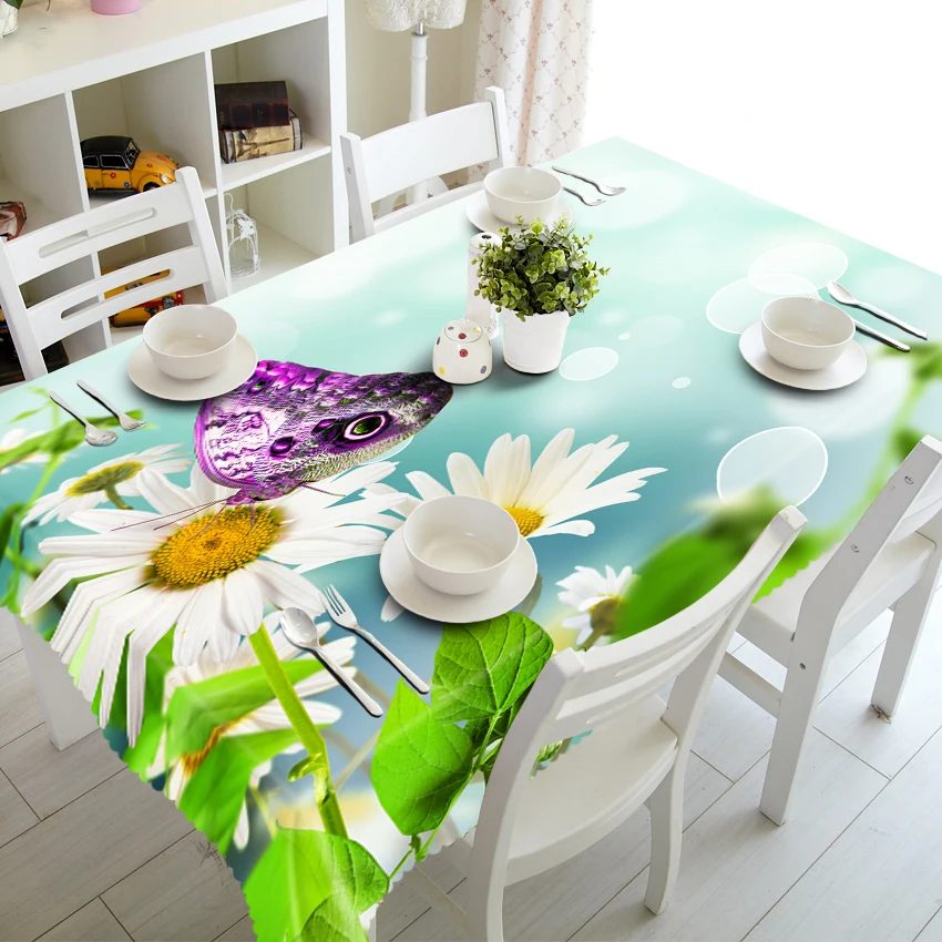 Round 3d Tablecloth White Sunflower&Colorful Butterfly Pattern Thicken Polyester Cotton Rectangular Table cloth Home Decoration
Round 3d Tablecloth White Sunflower&Colorful Butterfly Pattern Thicken Polyester Cotton Rectangular Table cloth Home Decoration