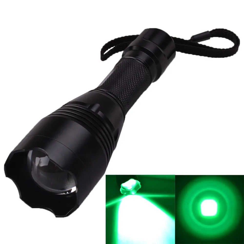 

SingFire SF-360G CREE XP-E G4-R2 550lm 3-Mode Zooming Green Hunting Flashlight - Black (1 x 18650 Battery)