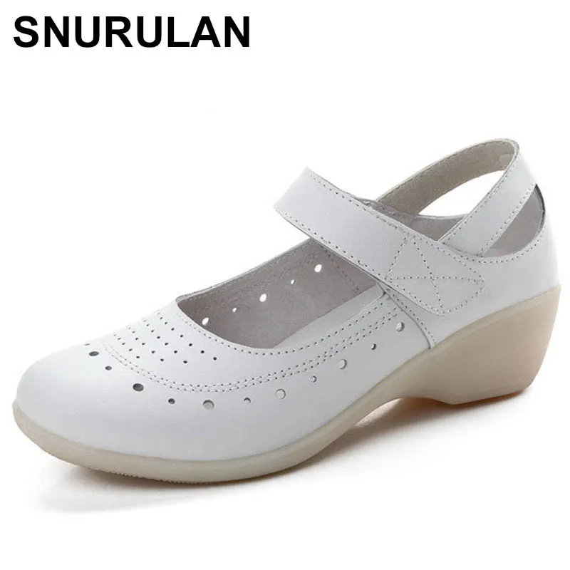 SNURULANWomen Genuine Leather Nurse Shoes Fashion Round Toe Cut-outs Mary Jane Women Wedges Work Shoes Cross Strap
SNURULANWomen Genuine Leather Nurse Shoes Fashion Round Toe Cut-outs Mary Jane Women Wedges Work Shoes Cross Strap