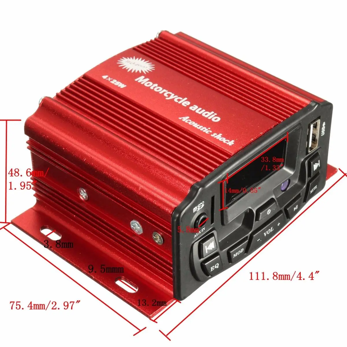 Universal Waterproof Motorcycle ATV Audio Remote Control Speaker Suit Sound System SD USB MP3 For Kawasaki
Universal Waterproof Motorcycle ATV Audio Remote Control Speaker Suit Sound System SD USB MP3 For Kawasaki