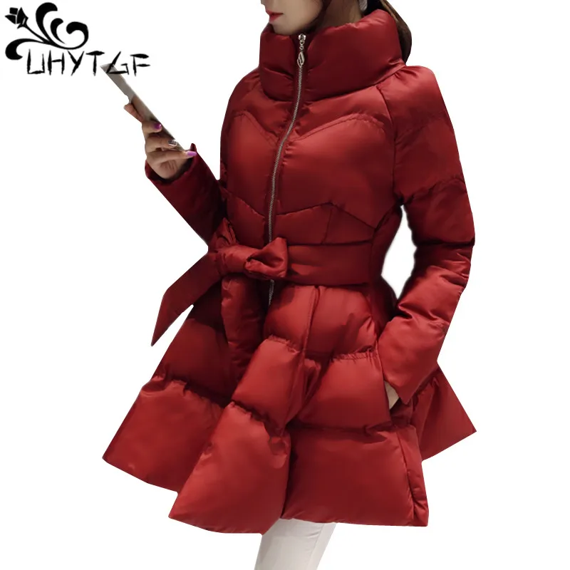 UHYTGF New Arrival Down Jacket Warm Coat Jacket Parkas For Women Winter Women Down Parka Bow Waist Fluffy Skirt Style Coat 979
UHYTGF New Arrival Down Jacket Warm Coat Jacket Parkas For Women Winter Women Down Parka Bow Waist Fluffy Skirt Style Coat 979