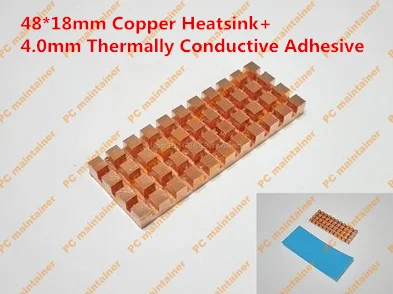 48*18mm Copper Heatsink+4.0mm Thermally Conductive Adhesive Thin Gvoove Pure Copper for M.2 NGFF 2260 SSD Cool Notebook Radiator
48*18mm Copper Heatsink+4.0mm Thermally Conductive Adhesive Thin Gvoove Pure Copper for M.2 NGFF 2260 SSD Cool Notebook Radiator