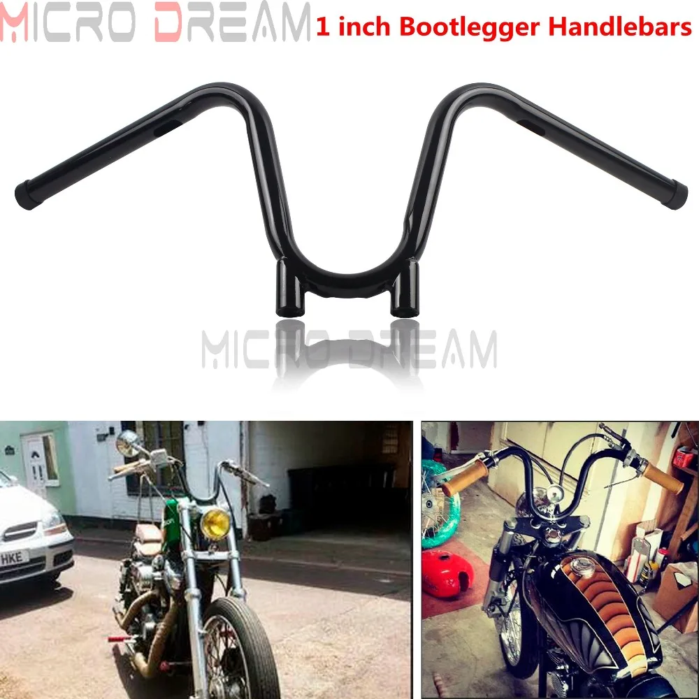 1 дюйм и 25 мм мотоциклетные Bootlegger Bars Rise 9 5 "Руль для Harley Sportster Cruisers Bobber Yamaha XS Retro