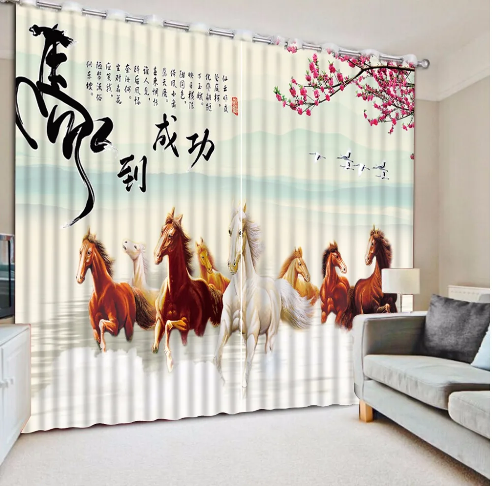 Modern Curtains Printing Horse Curtains For Bedroom Blackout Window Drapes Polyester/Cotton Home Textile
Modern Curtains Printing Horse Curtains For Bedroom Blackout Window Drapes Polyester/Cotton Home Textile