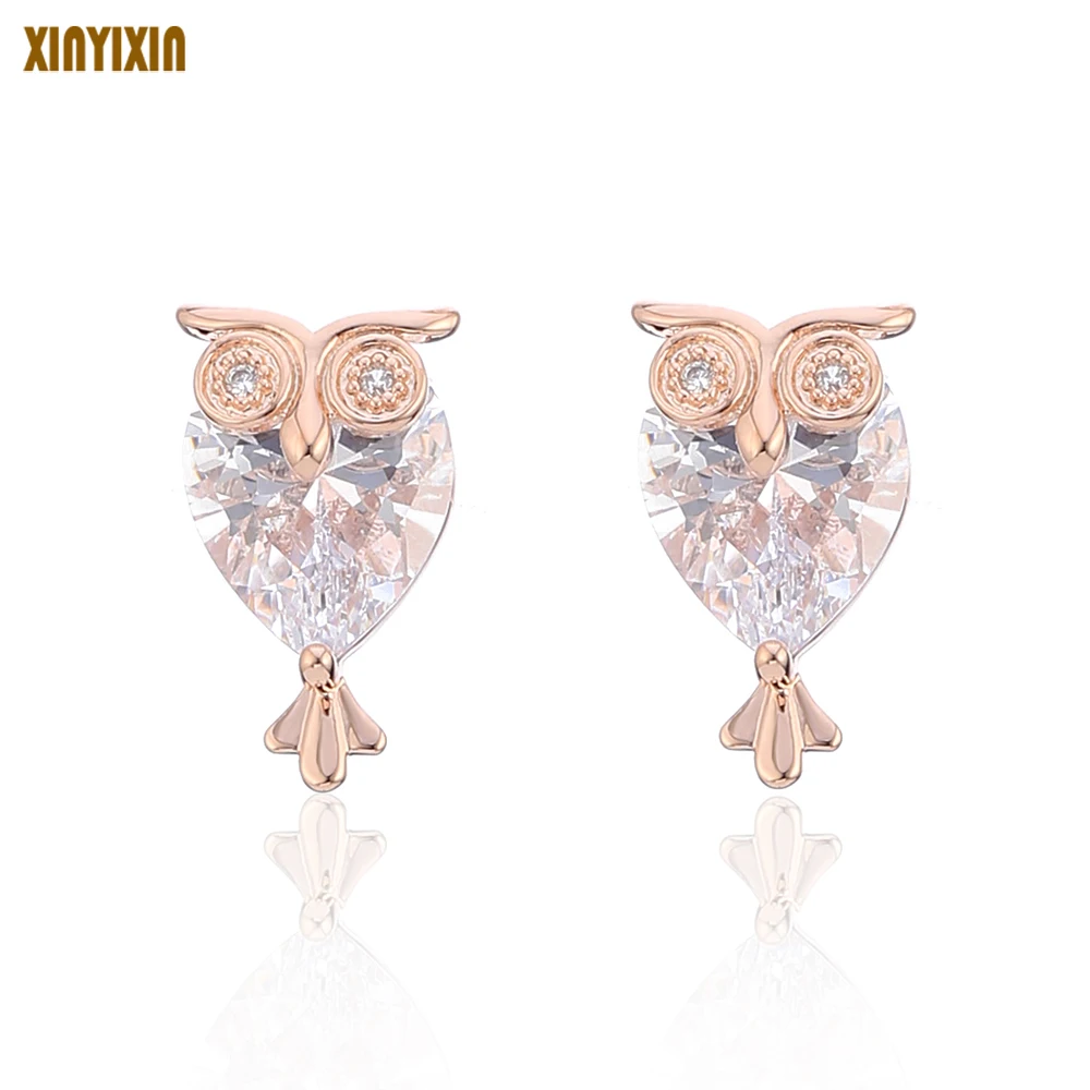 Cute Clear Crystal Owl Stud Earrings for Women Rose Gold Lovely Elegant Earrings Shiny Fashion Jewelry Wedding Accessory Gift
Cute Clear Crystal Owl Stud Earrings for Women Rose Gold Lovely Elegant Earrings Shiny Fashion Jewelry Wedding Accessory Gift
