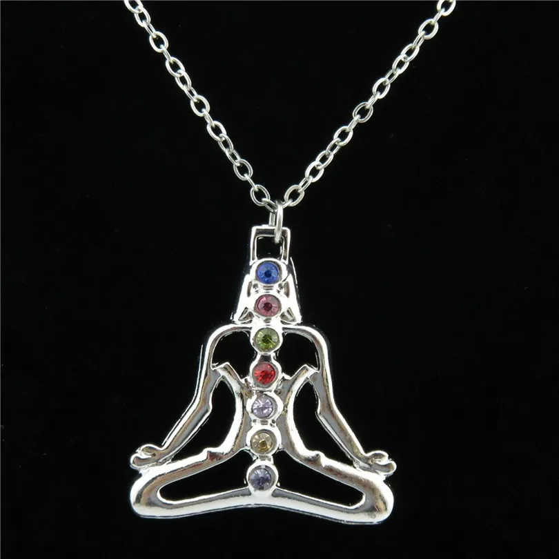19871 Dull Silver Color Rhinestone Chakra Buddha Yoga Pendant Chain Collar Necklace 18"
19871 Dull Silver Color Rhinestone Chakra Buddha Yoga Pendant Chain Collar Necklace 18"