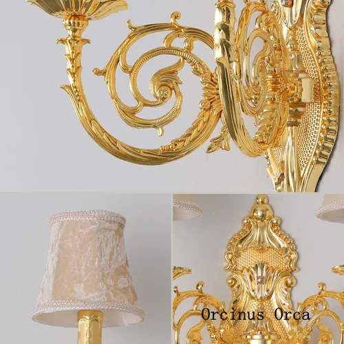 Европейский ретро настенный светильник из цинкового сплава для гостиной