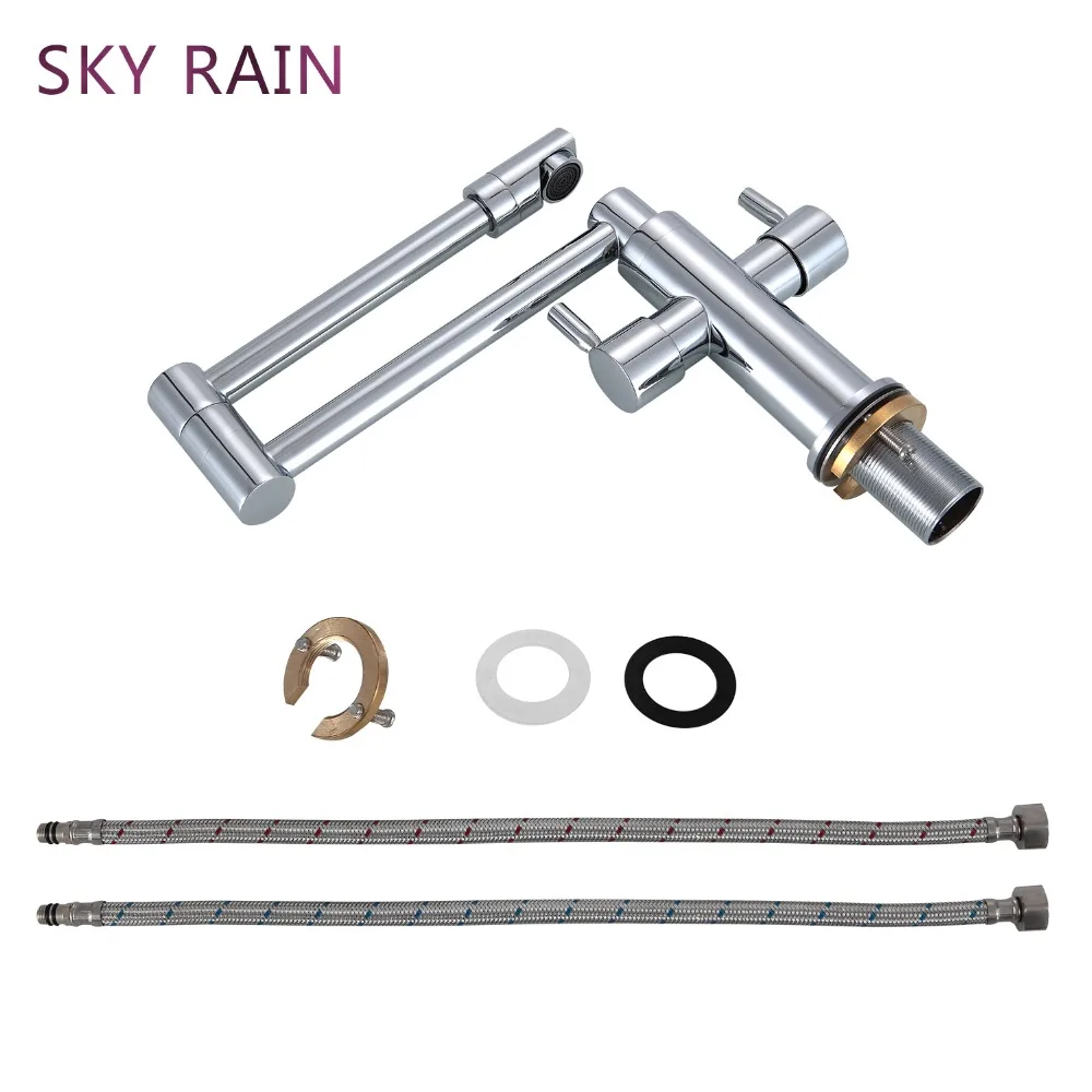 SKY RAIN Modern Design Hot And Cold Stainless Steel Folding Faucet Tap Dual Lever Waterfall Taps
SKY RAIN Modern Design Hot And Cold Stainless Steel Folding Faucet Tap Dual Lever Waterfall Taps