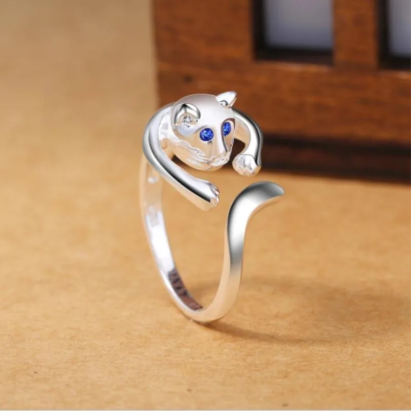 New Cute Little Leopard Korean Style Fashion Silver Plated Jewelry Cat Personality Blue Eyes Mouse Opening Rings SR159
New Cute Little Leopard Korean Style Fashion Silver Plated Jewelry Cat Personality Blue Eyes Mouse Opening Rings SR159