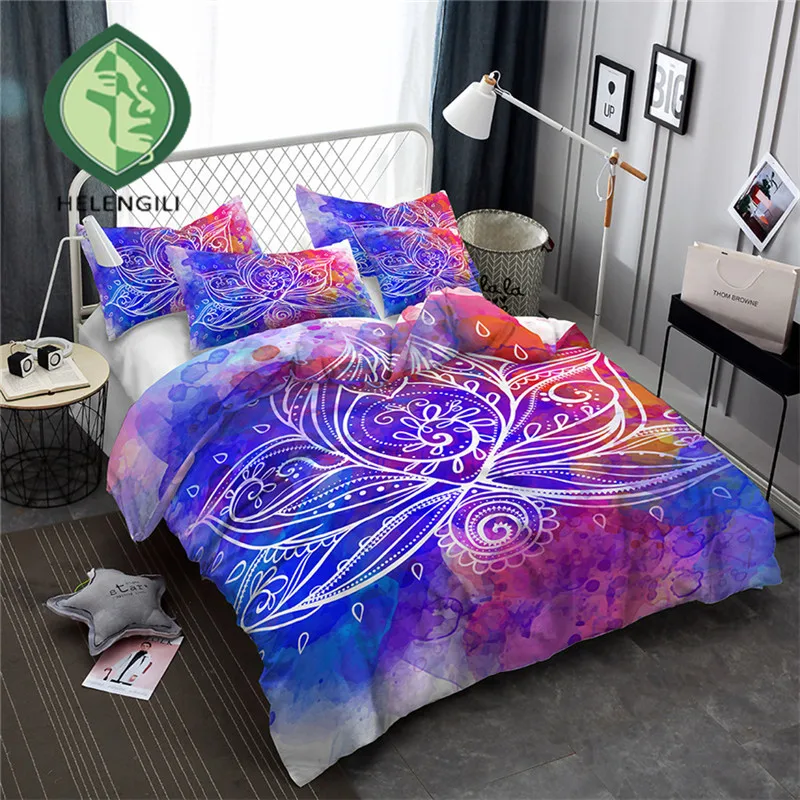 HELENGILI 3D Bedding Set Color ink Lotus flower Print Duvet cover set bedclothes with pillowcase bed set home Textiles #YN-11
HELENGILI 3D Bedding Set Color ink Lotus flower Print Duvet cover set bedclothes with pillowcase bed set home Textiles #YN-11