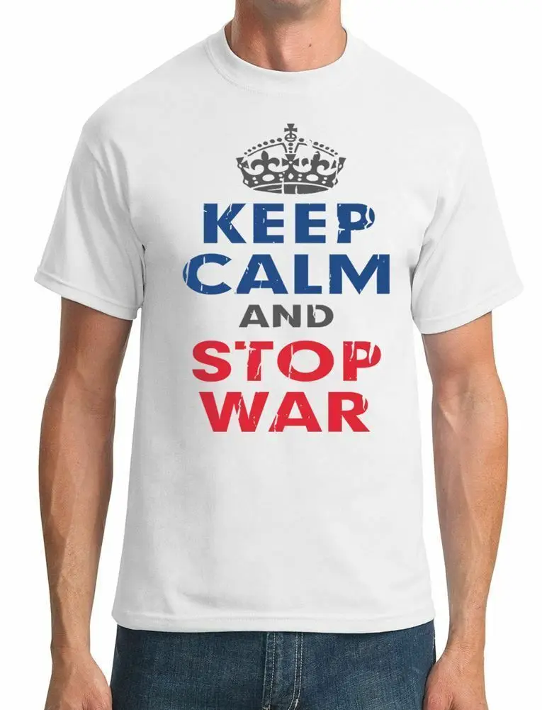 Keep Calm and Stop War Peace мужская летняя футболка с короткими рукавами модные топы и