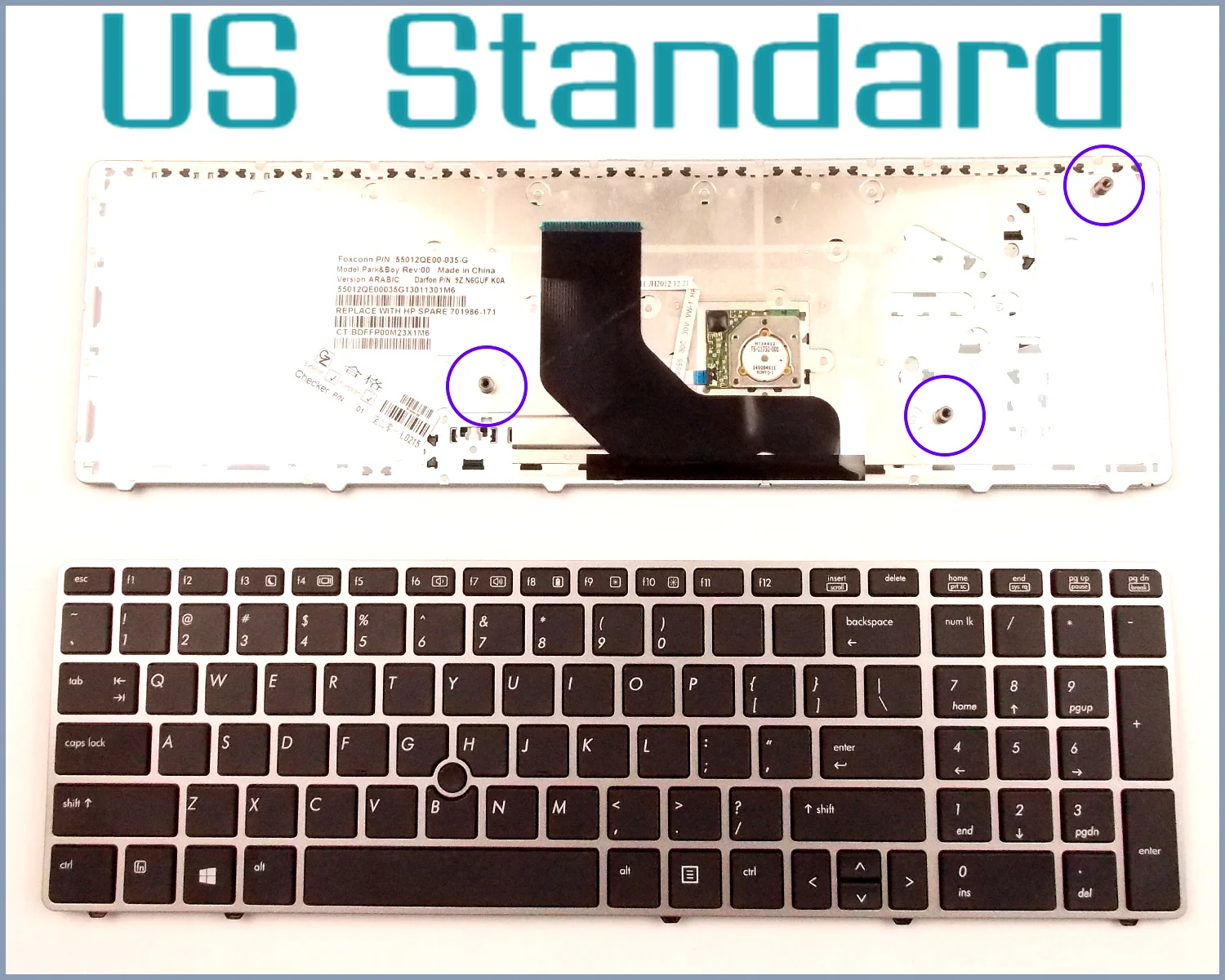 Английская версия клавиатуры для ноутбука HP 55010KS00-289-G 55010JN00-203-G 55012PG00-035-G с серебристой рамкой и указателем
Английская версия клавиатуры для ноутбука HP 55010KS00-289-G 55010JN00-203-G 55012PG00-035-G с серебристой рамкой и указателем