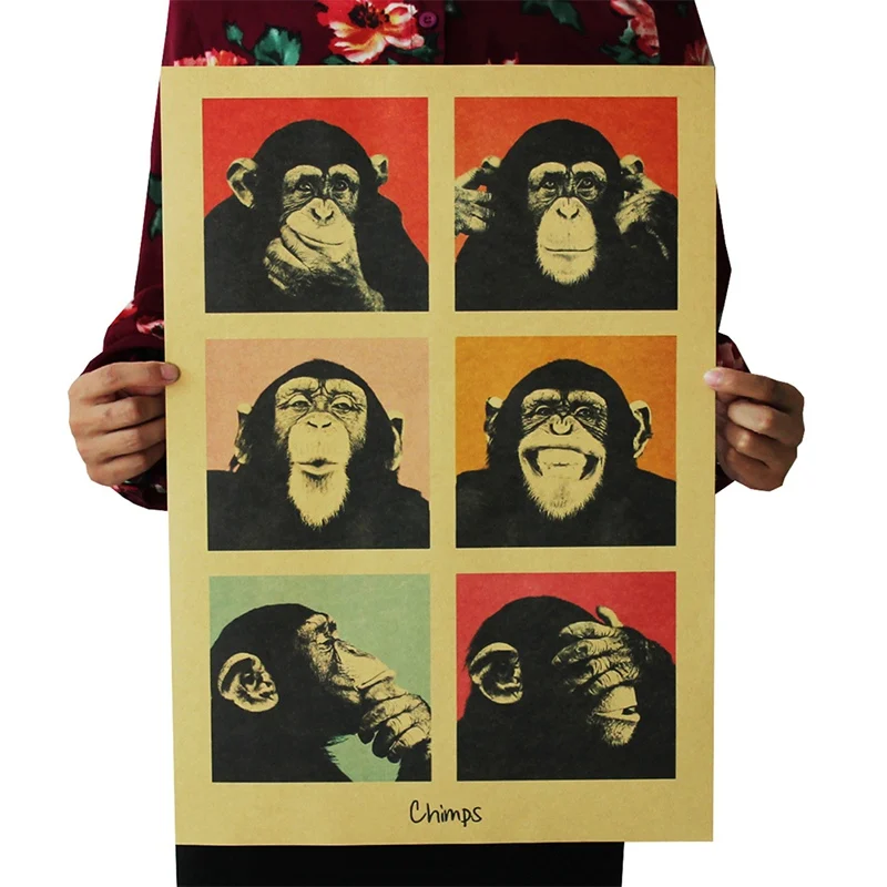 Фото Новый художественный дизайн ВИНТАЖНЫЙ ПЛАКАТ орангутанга - купить