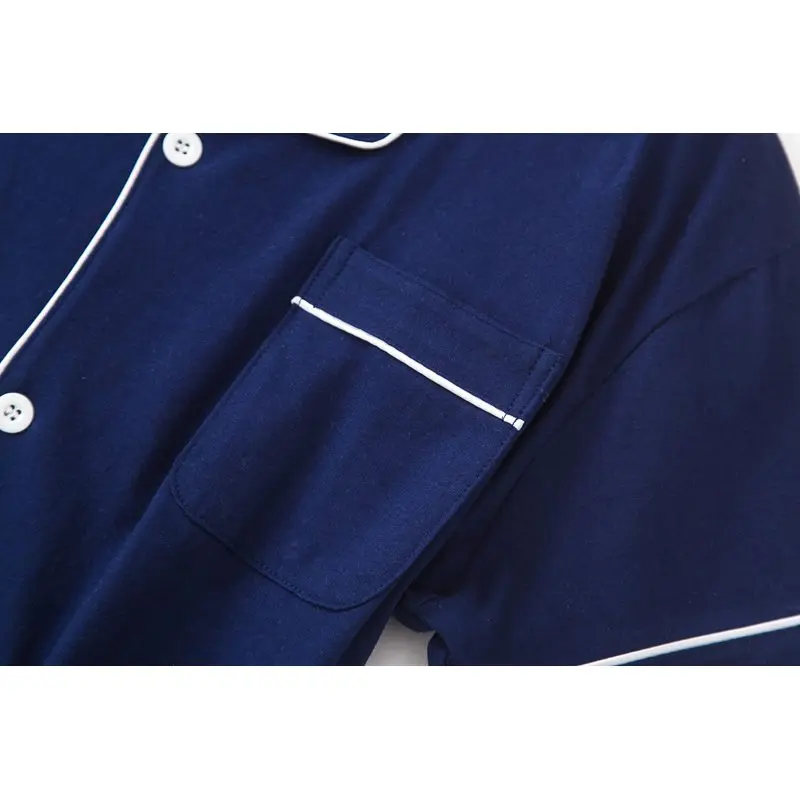 2019 Summer Men's Casual Pajama sets Men Turn-down Collar shirt & half pants Male 100% Cotton sleepwear suit Plus size XL | Мужская