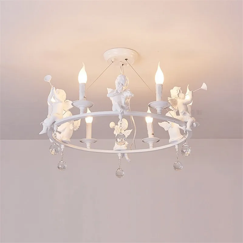 Modern Art angel lamp E14 led bulb crystal pendant chandelier metal ring resin Angel hanging lamps indoor lighting fixtures
Modern Art angel lamp E14 led bulb crystal pendant chandelier metal ring resin Angel hanging lamps indoor lighting fixtures