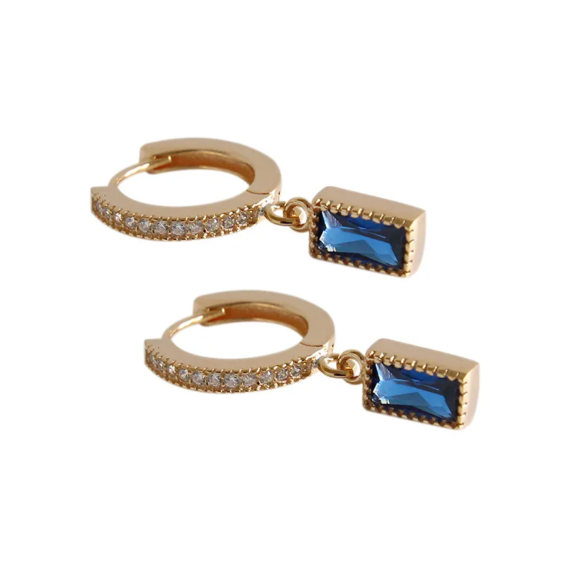 Flyleaf Gold Plating Blue Zircon Square Dangle Earrings For Women 925 Sterling Silver Ear Buckle Fashion Jewelry
Flyleaf Gold Plating Blue Zircon Square Dangle Earrings For Women 925 Sterling Silver Ear Buckle Fashion Jewelry