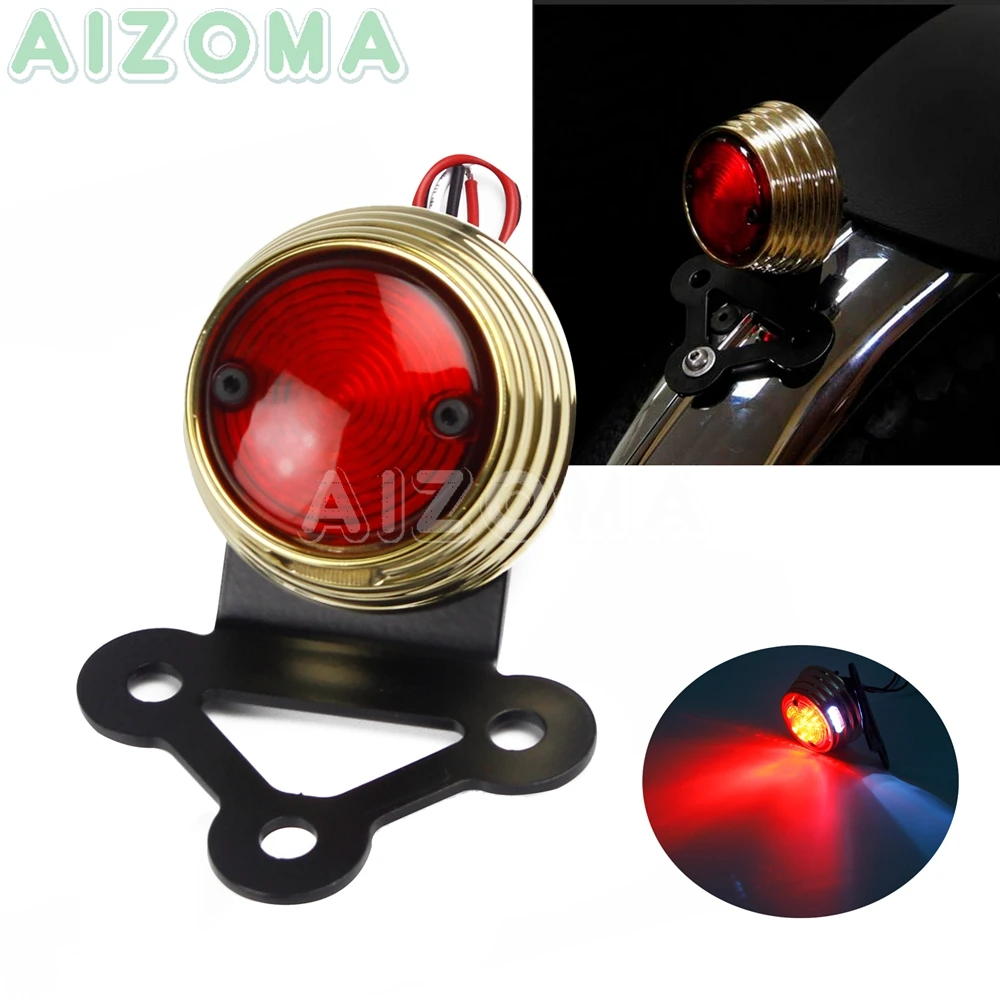 Cafe Racer Motorcycle Brake Stop Light for Harley Chopper Sportster LED Retro Brass Taillight Indicators w/ License Plate Lamp
Cafe Racer Motorcycle Brake Stop Light for Harley Chopper Sportster LED Retro Brass Taillight Indicators w/ License Plate Lamp