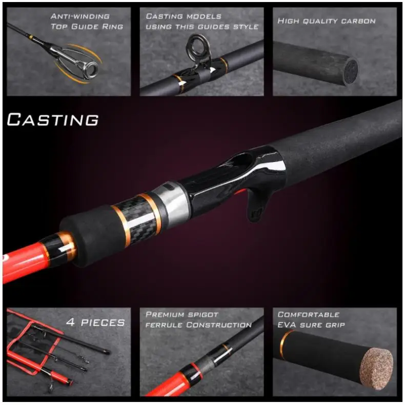 2.1m 4 Section Carbon Fiber Spinning Casting Fishing Rod Ultra Light Portable Travel Lure Rod Bass Fishing Pole Fish Tackle
2.1m 4 Section Carbon Fiber Spinning Casting Fishing Rod Ultra Light Portable Travel Lure Rod Bass Fishing Pole Fish Tackle