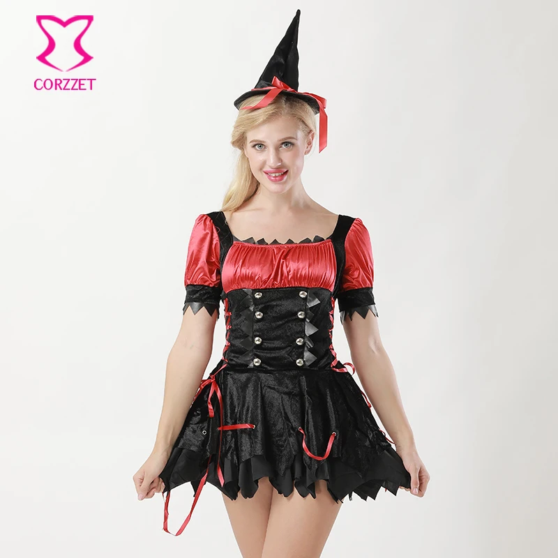 Black & Red Carnival Party Club Sexy Costumes Women Cosplay Halloween Funny Witch Costume Adult Fancy Dress Fantasias Femininas
Black & Red Carnival Party Club Sexy Costumes Women Cosplay Halloween Funny Witch Costume Adult Fancy Dress Fantasias Femininas