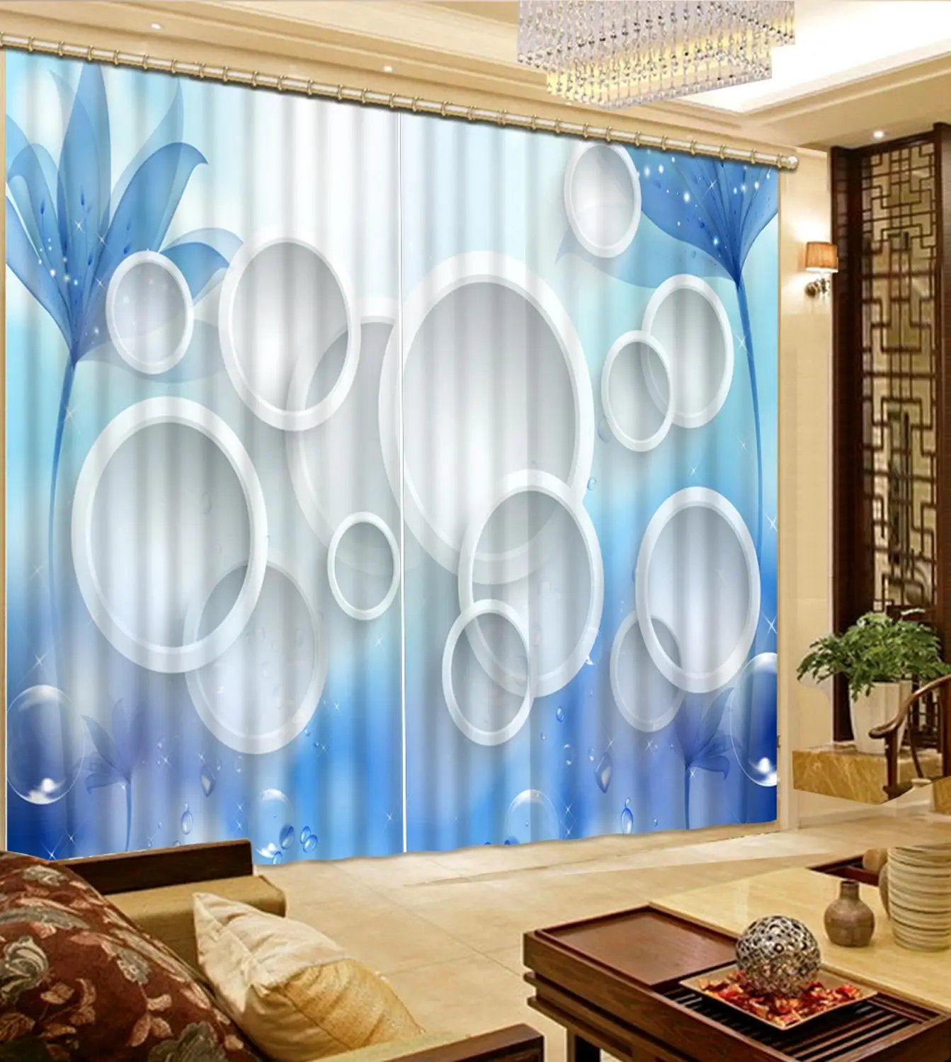 Simple and stylish customize 3D curtains Circle living room blackout curtains height modern curtains
Simple and stylish customize 3D curtains Circle living room blackout curtains height modern curtains