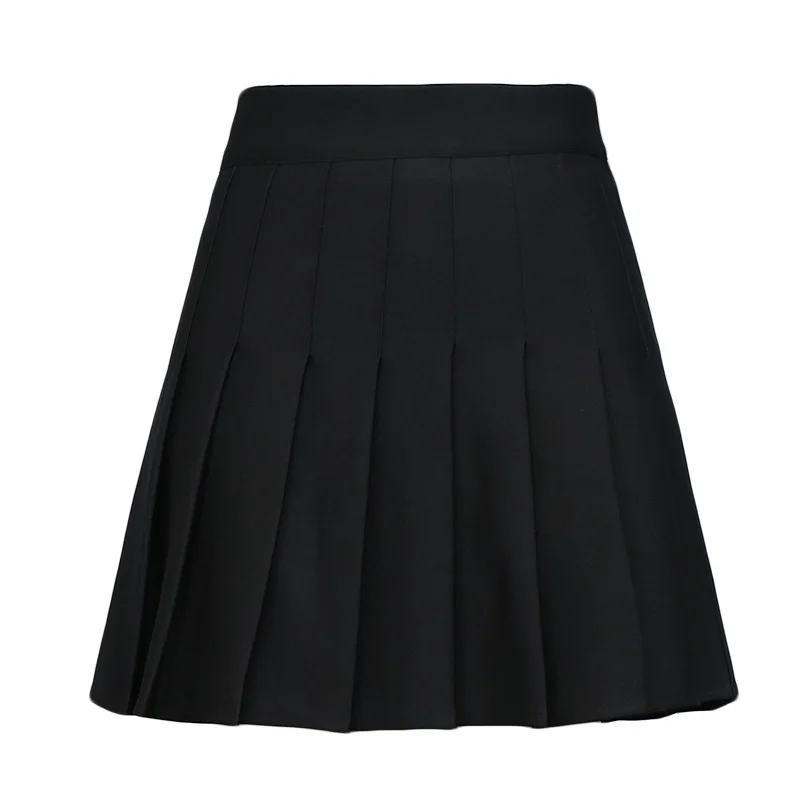 Pleated All Match Short Skirt Women's High Waist School Uniforms Mini Spring Style Fashion Women Solid Color A-line | Женская одежда