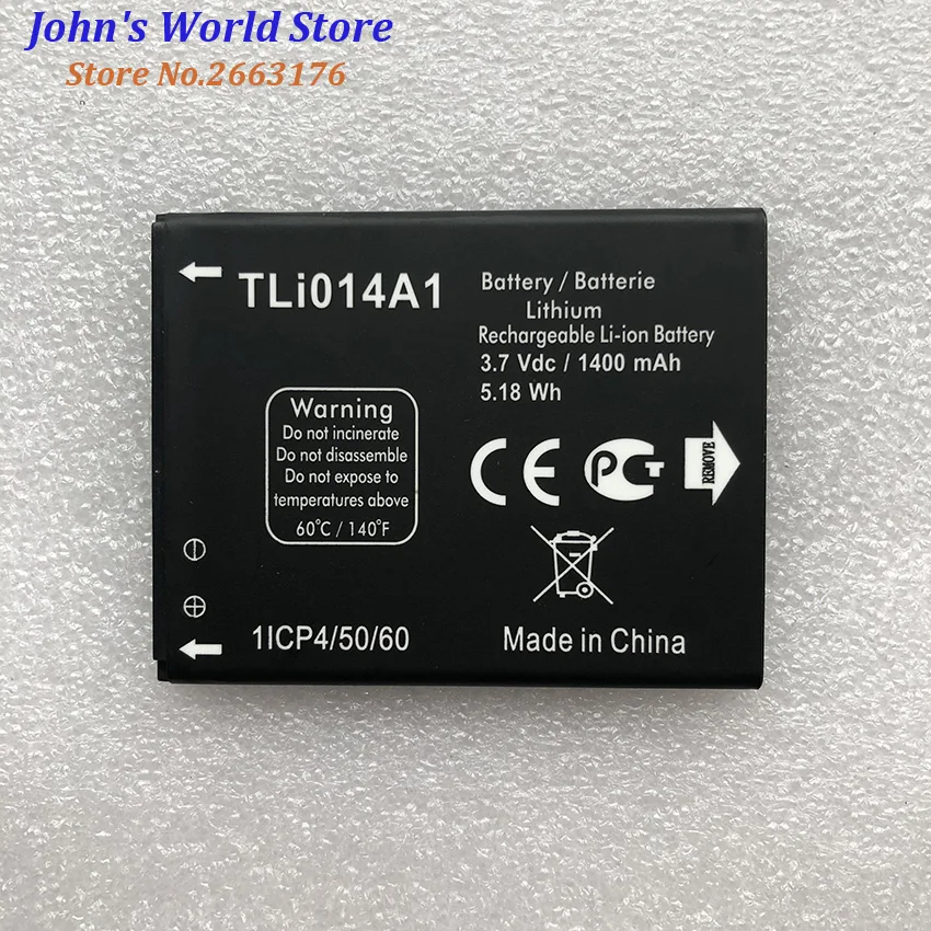 TLI014A1 1400mAh Li-ion battery for Alcatel one touch Fire 4012 4012A 4012X CAB31P0000C1 / CAB31P0000C2 Battery
TLI014A1 1400mAh Li-ion battery for Alcatel one touch Fire 4012 4012A 4012X CAB31P0000C1 / CAB31P0000C2 Battery