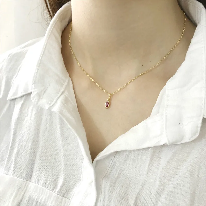 Red Cubic Zirconia Gold 100% 925 Sterling Silver Necklace For Women Flyleaf Fashion Jewelry Simple Chain Necklaces & Pendants
Red Cubic Zirconia Gold 100% 925 Sterling Silver Necklace For Women Flyleaf Fashion Jewelry Simple Chain Necklaces & Pendants