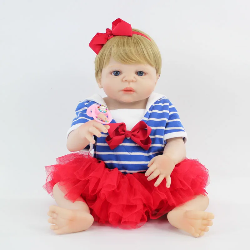 55cm Full Body Silicone Bebe Reborn Doll Toy 22" Lovely Vinyl Newborn Princess Toddler Baby Girl Bonecas Like Alive Bathe Toys
55cm Full Body Silicone Bebe Reborn Doll Toy 22" Lovely Vinyl Newborn Princess Toddler Baby Girl Bonecas Like Alive Bathe Toys