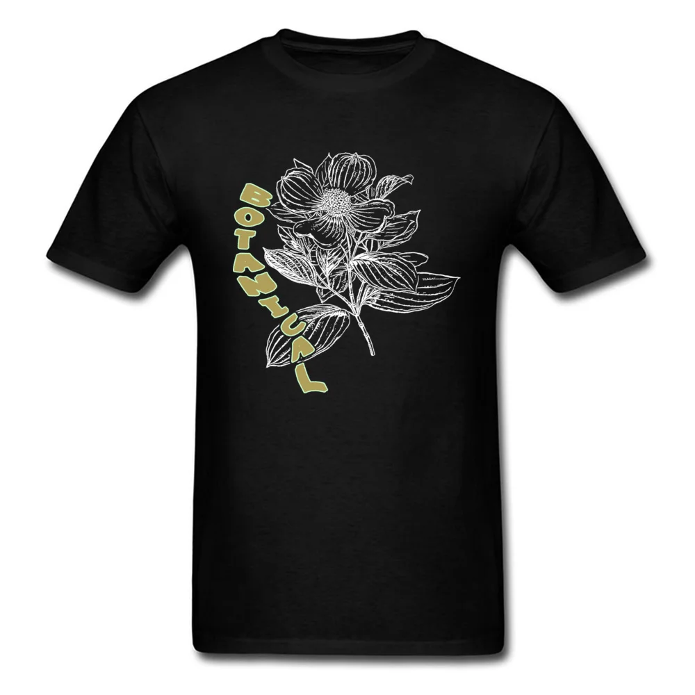 Botanical Flower футболка мужская Черная 100% хлопковая одежда для отдыха женские топы