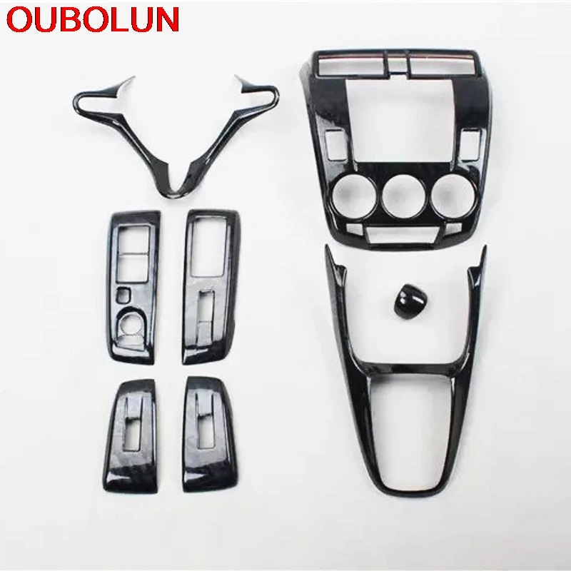 Черная деревянная краска для Honda City 2008 2012 LHD на рулевом колесе переключения