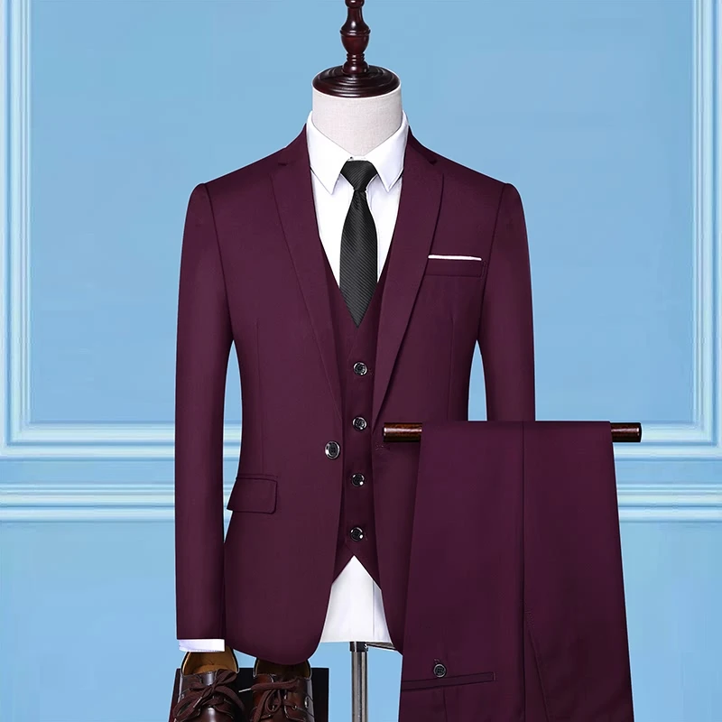 (Jacket+Vest+Pants) 2019 High quality Fashion Men Suits Single button Men's Slim Fit business wedding Suit men size M-3XL
(Jacket+Vest+Pants) 2019 High quality Fashion Men Suits Single button Men's Slim Fit business wedding Suit men size M-3XL