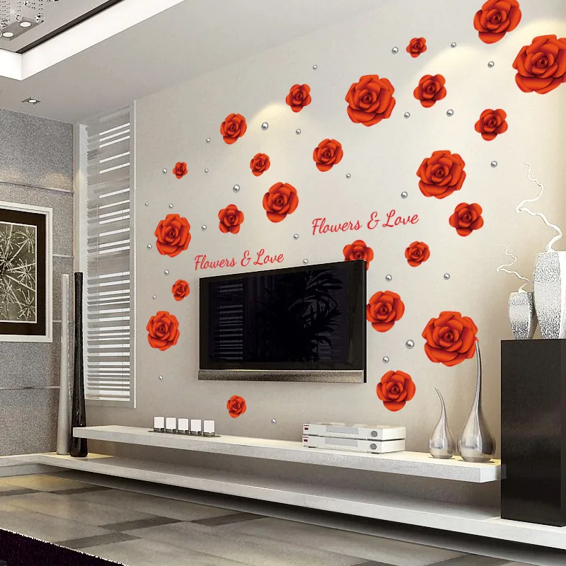 Love roses flower wall stickers PVC Material DIY Wall Decals For Living room bedroom TV background wall Decoration wallpaper
Love roses flower wall stickers PVC Material DIY Wall Decals For Living room bedroom TV background wall Decoration wallpaper