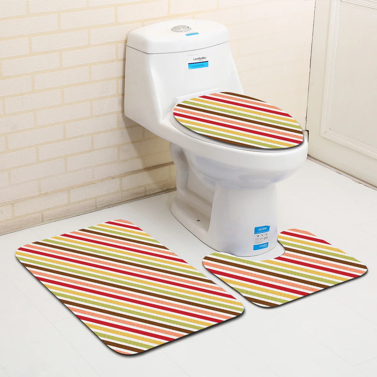 Zeegle Shading 3Pcs Bathroom Carpet Set Toilet Lid Cover Non-slip Bathroom Floor Mats Washroom Rugs Toilet Bath Mat Set Bath Rug
Zeegle Shading 3Pcs Bathroom Carpet Set Toilet Lid Cover Non-slip Bathroom Floor Mats Washroom Rugs Toilet Bath Mat Set Bath Rug