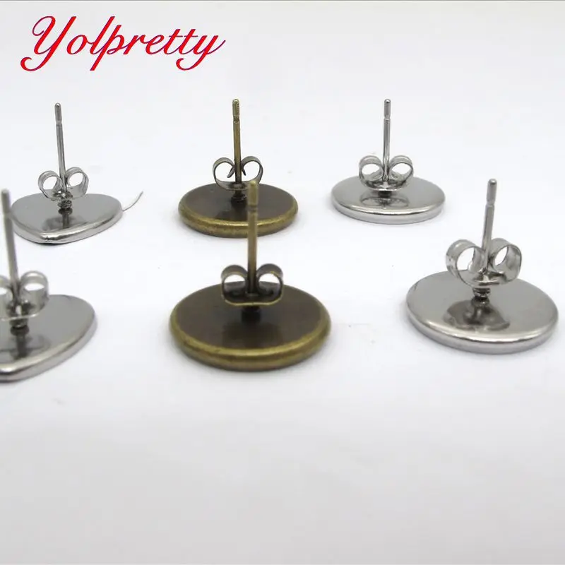 Yolprtty 12mm 20pcs High Quality Stainless Iron Earring Studs(with Ear plug) Base,Fit 12mm Glass Cabochons
Yolprtty 12mm 20pcs High Quality Stainless Iron Earring Studs(with Ear plug) Base,Fit 12mm Glass Cabochons