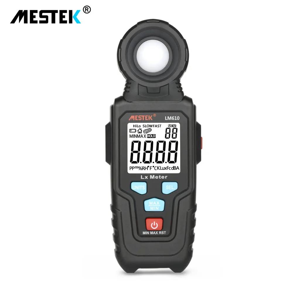 MESTEK LM610 Digital Light Meter Luxmeter 100,000 Lux/FC Meters Photometer Illuminometer Spectra Auto Range With Back light
MESTEK LM610 Digital Light Meter Luxmeter 100,000 Lux/FC Meters Photometer Illuminometer Spectra Auto Range With Back light