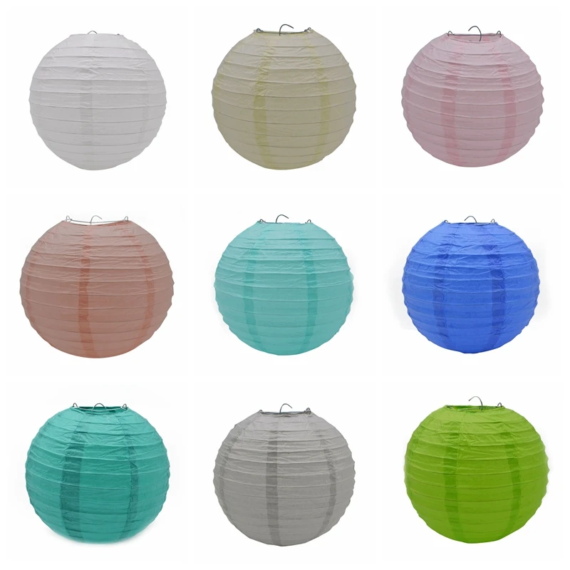 1 шт. 20 см/25 см/30 см Цветные китайские круглые подвесные бумажные лампы-фонари