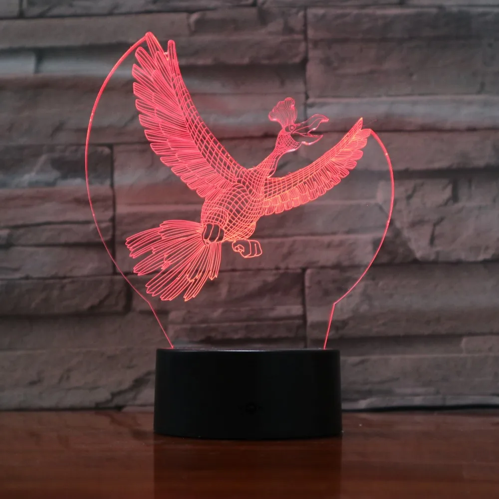 7 Colorful USB Bird 3D Illusion Lamp Bedroom Sleep Light LED Table Lamp Child Night Lights Crow Christmas Gifts Drop Shipping
7 Colorful USB Bird 3D Illusion Lamp Bedroom Sleep Light LED Table Lamp Child Night Lights Crow Christmas Gifts Drop Shipping