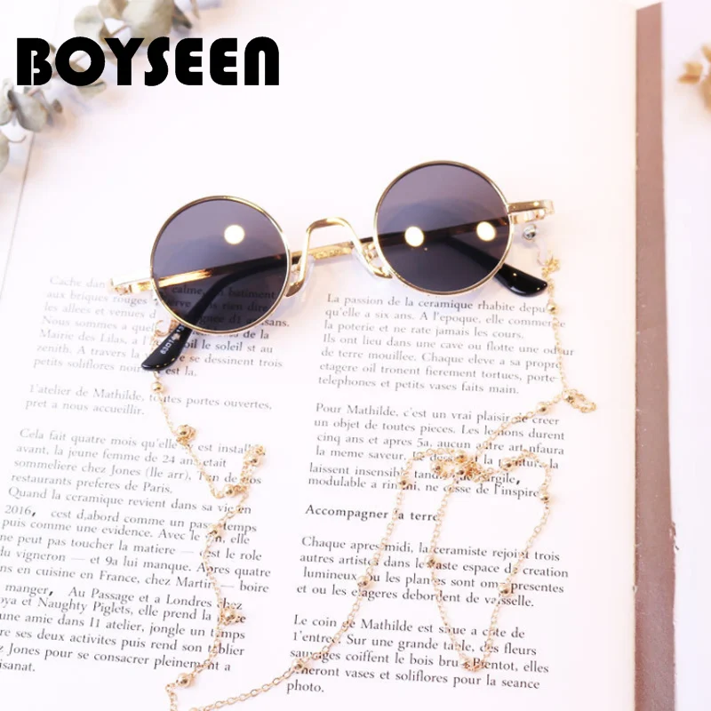 BOYSEEN Steampunk round Sunglasses with necklace child vintage brand design retro Boy girl Prince mirror UV400 FM1
BOYSEEN Steampunk round Sunglasses with necklace child vintage brand design retro Boy girl Prince mirror UV400 FM1