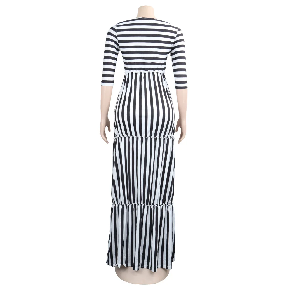 Plus Size Striped Sexy Beach Maxi Dress Women Scoop Neck 3/4 Sleeve Bandage Boho Dress Summer Club Party Long Sundress Vestidos
Plus Size Striped Sexy Beach Maxi Dress Women Scoop Neck 3/4 Sleeve Bandage Boho Dress Summer Club Party Long Sundress Vestidos