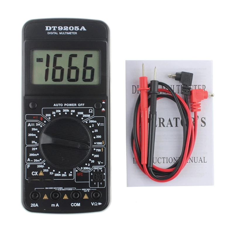 DT9205A Digital Multimeter AC/DC Voltmeter Ammeter Resistance Capacitance Meter L15
DT9205A Digital Multimeter AC/DC Voltmeter Ammeter Resistance Capacitance Meter L15