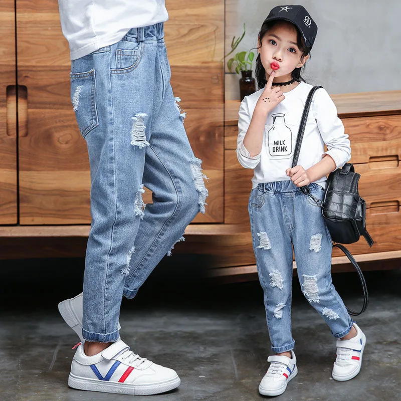 Jeans Baby Girl Cotton Hole Pants Fashion Autumn 2019 Light Blue Trousers Teenage School Girls Clothing Ripped Jeans for Kids
Jeans Baby Girl Cotton Hole Pants Fashion Autumn 2019 Light Blue Trousers Teenage School Girls Clothing Ripped Jeans for Kids