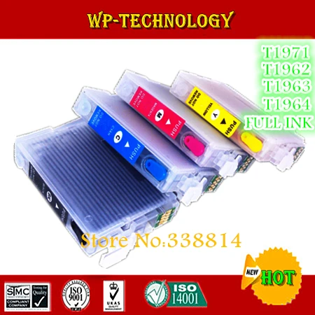 Полный картридж для заправки чернил Epson XP-201 XP-204 XP-214 XP-401 с чипом ARC T1971 T1962 T1963 T1964 series