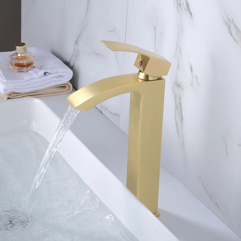 Bathroom Sink Faucet in Brushed Gold, Contemporary Style Deck Bathroom Faucet Solid Brass Bathroom Basin Mixer Tap
Bathroom Sink Faucet in Brushed Gold, Contemporary Style Deck Bathroom Faucet Solid Brass Bathroom Basin Mixer Tap