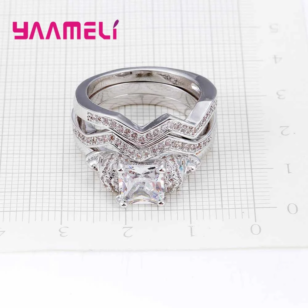 Elegant Ring Set Square Crystal Cubic Zircon Stone Ring for Women 925 Sterling Silver Bridal Wedding Gift Accessory
Elegant Ring Set Square Crystal Cubic Zircon Stone Ring for Women 925 Sterling Silver Bridal Wedding Gift Accessory