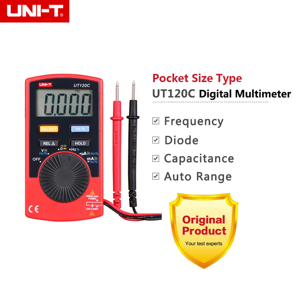 UNI-T UT120C Ultra-portable Auto Range Auto-off Digital Multimeter Capacitance, Resistance, AC/DC Current Voltage Meter
UNI-T UT120C Ultra-portable Auto Range Auto-off Digital Multimeter Capacitance, Resistance, AC/DC Current Voltage Meter
