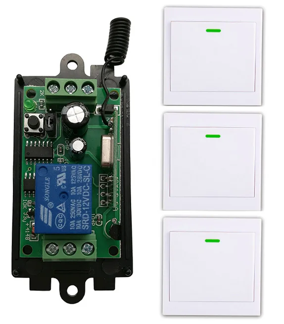 DC 9V 12V 24V 1 CH 1CH RF Wireless Remote Control Switch Relay Receiver +86 Wall Panel Remote Transmitter ,315/433.92 MHZ
DC 9V 12V 24V 1 CH 1CH RF Wireless Remote Control Switch Relay Receiver +86 Wall Panel Remote Transmitter ,315/433.92 MHZ