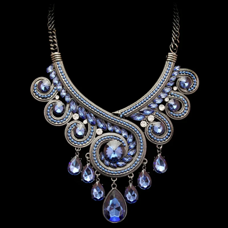 Длинное ожерелье роскошный воротник многослойное винтажное и кулоны в цыганском