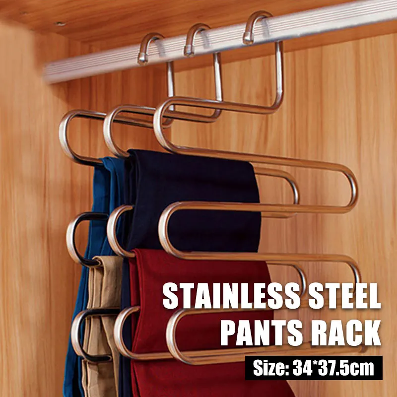 5 layers Stainless Steel Clothes Hangers S Shape Pants Storage Hangers Clothes Storage Rack Multilayer Storage Cloth Hanger
5 layers Stainless Steel Clothes Hangers S Shape Pants Storage Hangers Clothes Storage Rack Multilayer Storage Cloth Hanger